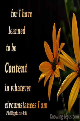 Philippians 4:11 Learn To Be Content (yellow)